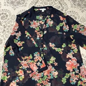 Charter Club Navy Floral Blouse